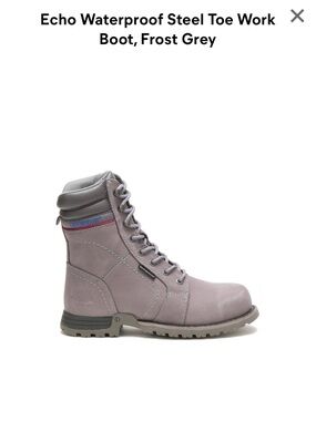 Echo Frost Grey Lace-Up Waterproof Steel Toe Work Boot